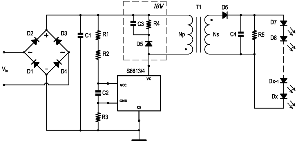 LED driver with decoupling transformer