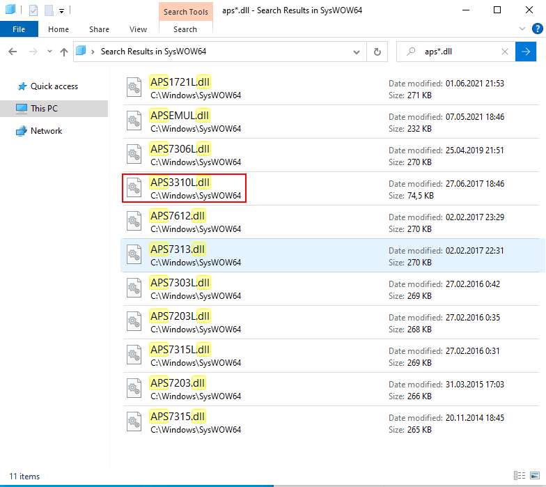 Where to fiind APS3310L.dll file