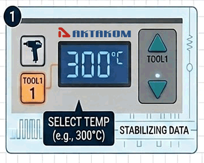 How to calibrate the temperature of AKTAKOM ASE-4313 soldering station