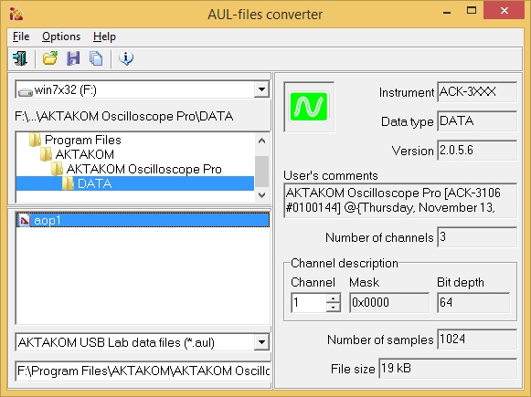 AKTAKOM File Converter (AULFConverter)
