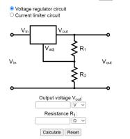 New on the site - LM317, LM350, LM338 Voltage Regulator or Current Limiter Calculator