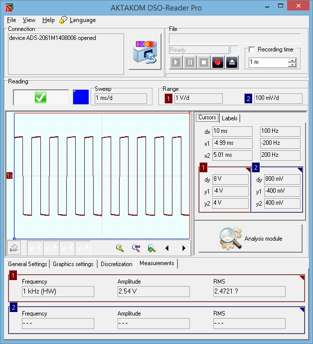 Aktakom DSO-Reader Pro Software for Oscilloscopes