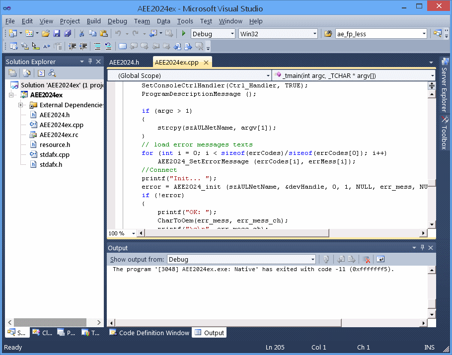 AKTAKOM AEE-20XX_SDK Software Development Kit - example for Visual Studio