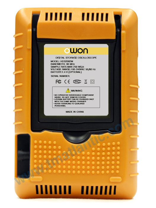 OWON HDS2062M Handheld Oscilloscope 60MHz 250MSa/s - Rear view