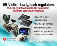 TI's 65-V micro-power buck converters feature industry's lowest quiescent current