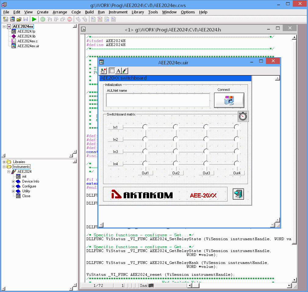 AKTAKOM AEE-20XX_SDK Software Development Kit - example for CVI
