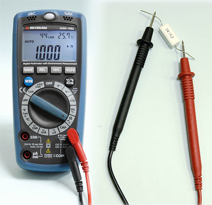 AKTAKOM AMM-1062 Professional Digital Multimeter with Environment Measurements - Measuring Resistance