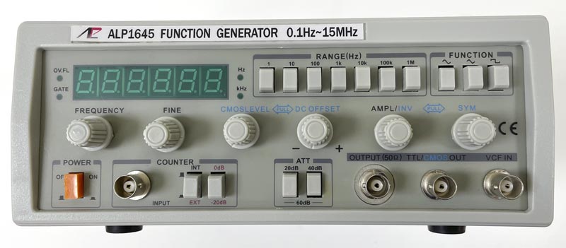 ALP1645 Function Generator 0.1Hz-15MHz - front view