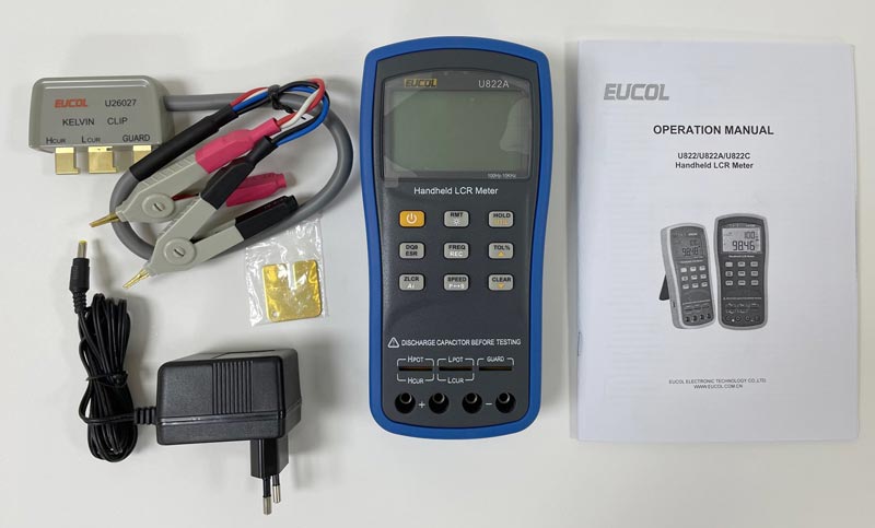  EUCOL U822A Handheld LCR meter - with accessories