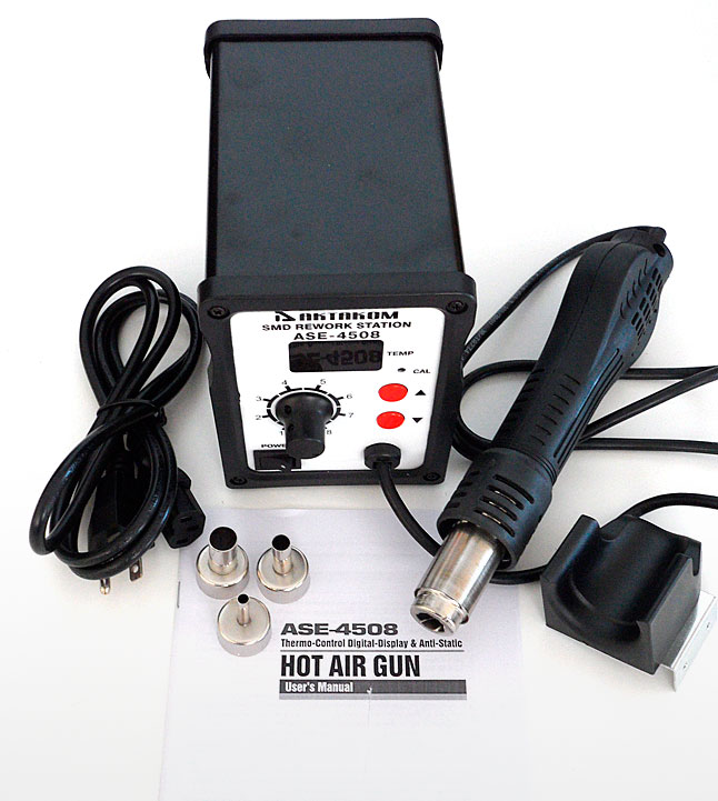 AKTAKOM ASE-4508 ESD-Safe Temperature Controlled Digital SMD Rework Station - with accessories