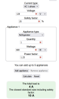 Another useful calculator: Circuit Breaker Size Calculator 