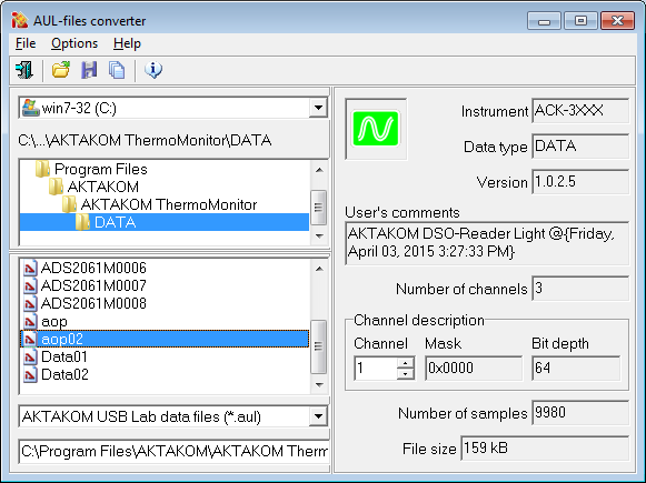 AKTAKOM File Converter (AULFConverter)