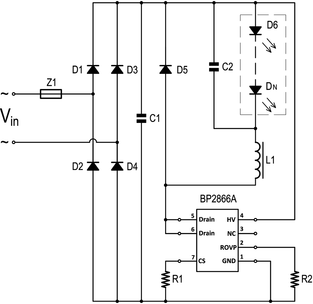 Typical inductor-based LED driver circuit