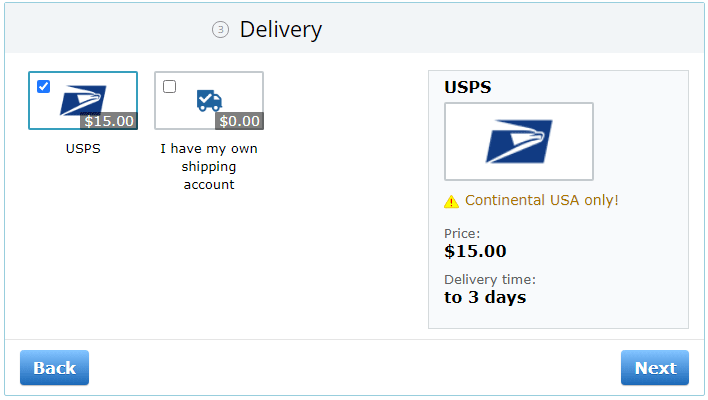 Choose delivery service