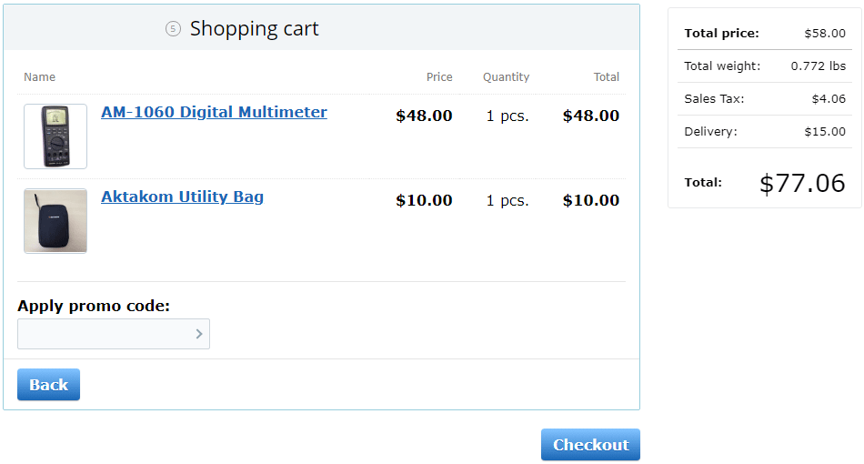 Order contents