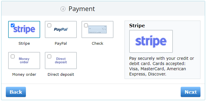 Choose payment method