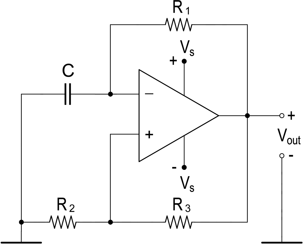 Self-oscillating generator based on an operational amplifier