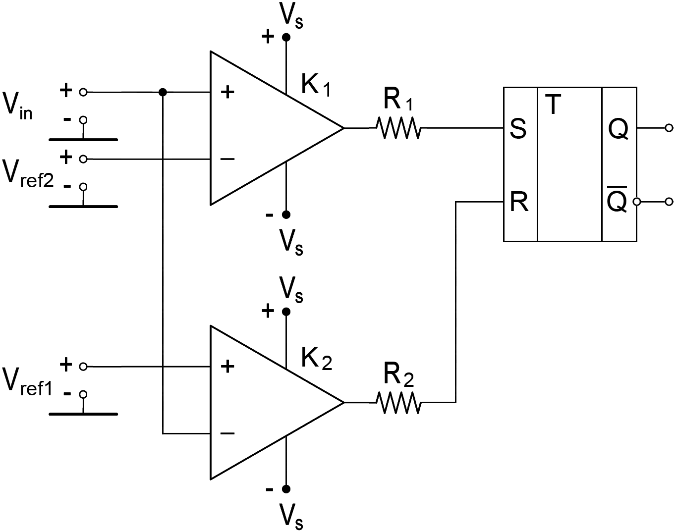 Schmitt trigger with adjustable hysteresis threshold