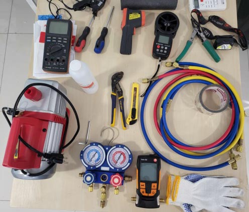 Tools used for mini split system installation